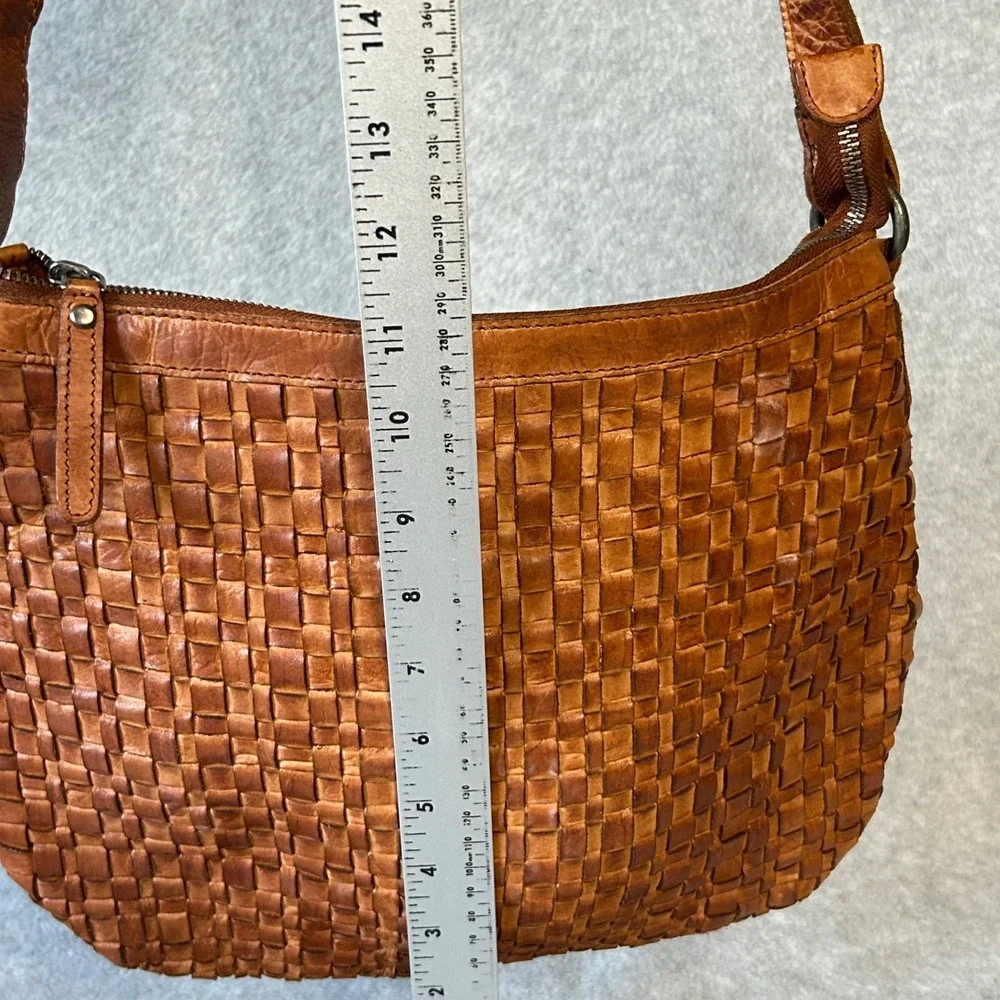 Vilenca‎ Holland Woven Leather Bag Brown Handmade Hobo Purse Handbag convertible